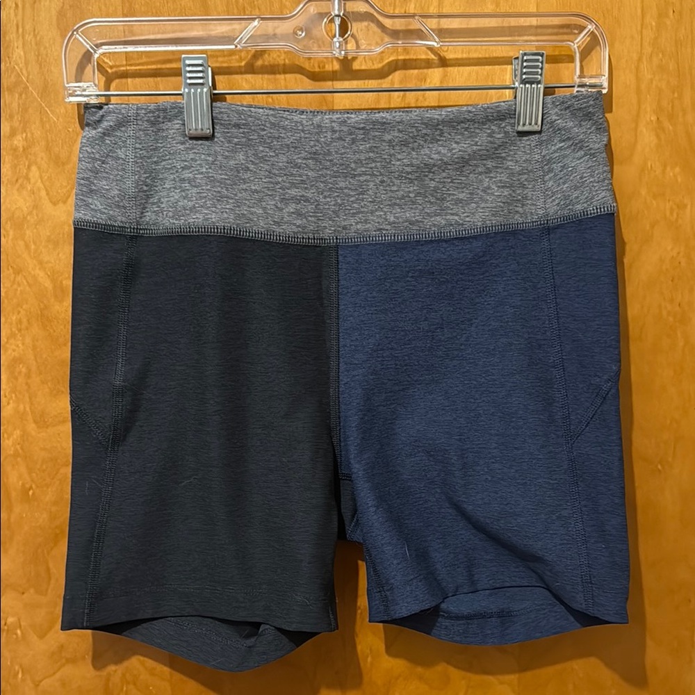 Outdoor Voices Three-Tone Athletic Spandex Shorts
